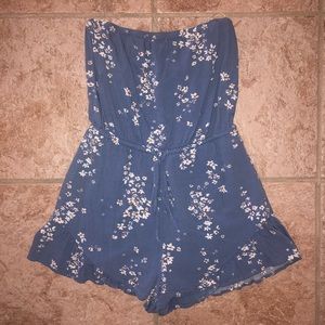 Blue Floral Romper